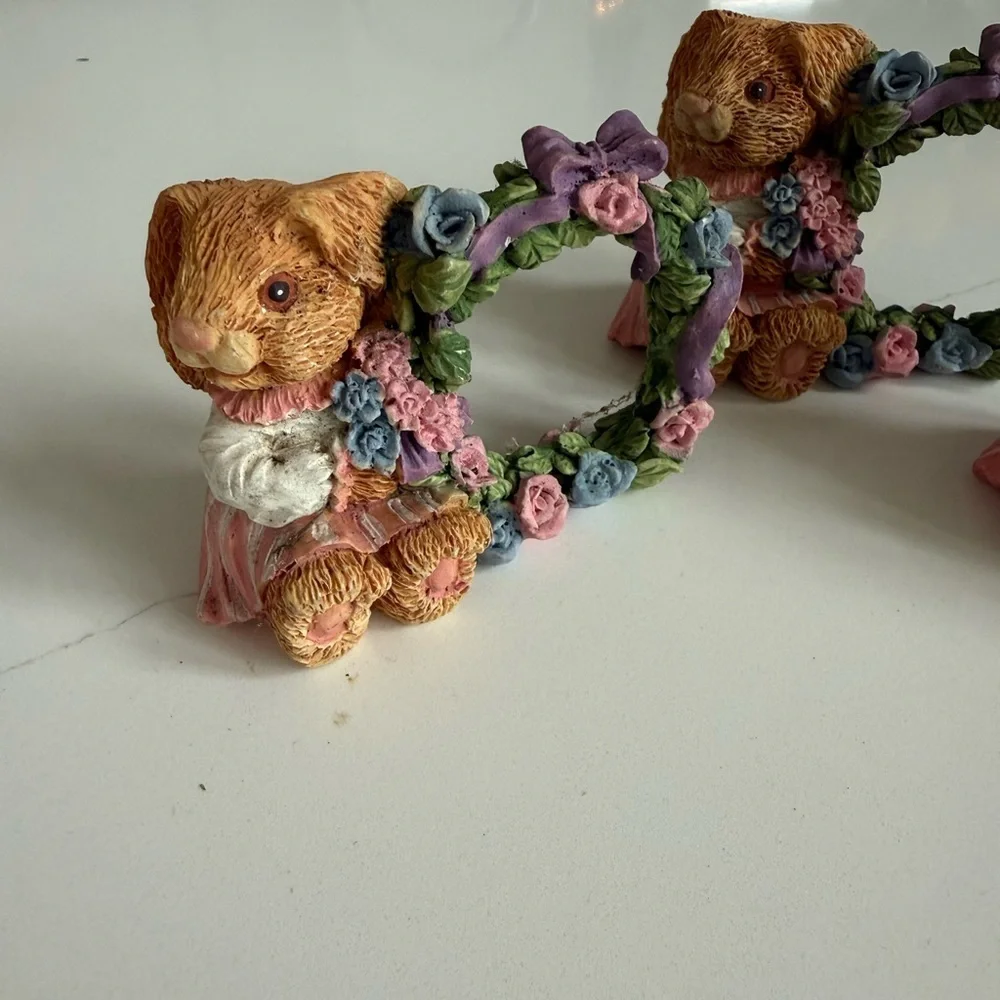 Vintage Easter napkin ring/holders set of three cottagecore floral country decor